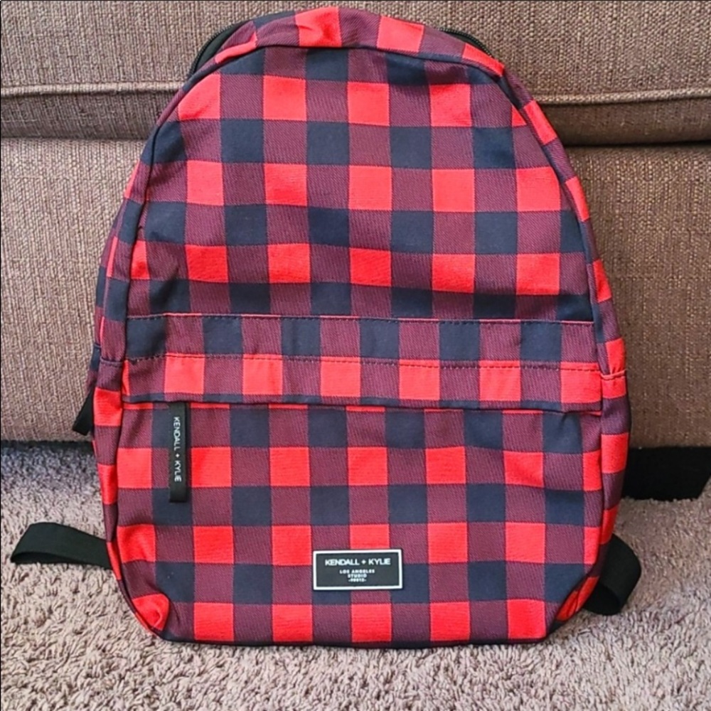 Kendal & Kylie black lumber jack plaid backpack excellent for the HOLIDAYS ๐ - Picture 1 of 5